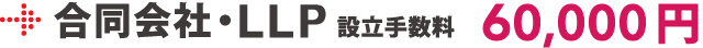 合同会社・LLP設立手数料39,000円〜